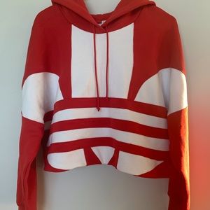 NWOT Adidas big trefoil crop hoodie - NWOT